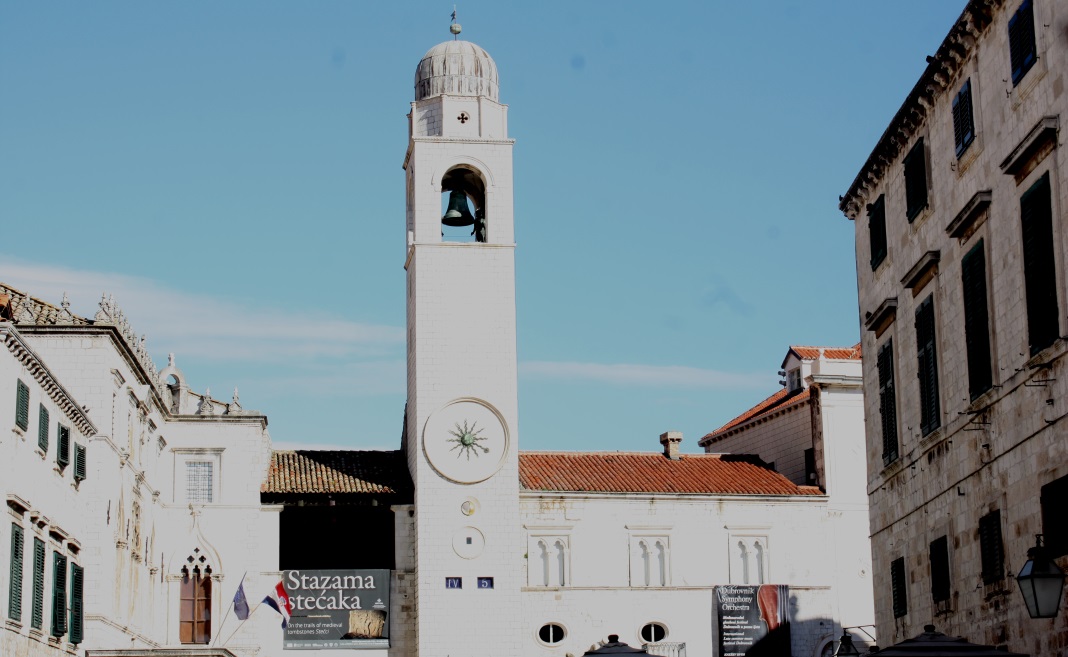 Bell tower and clock in the old town