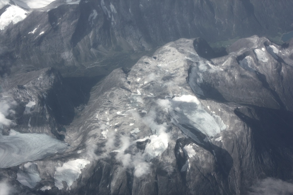 Mountains and small glaciers in Jostedalsbreen National Park