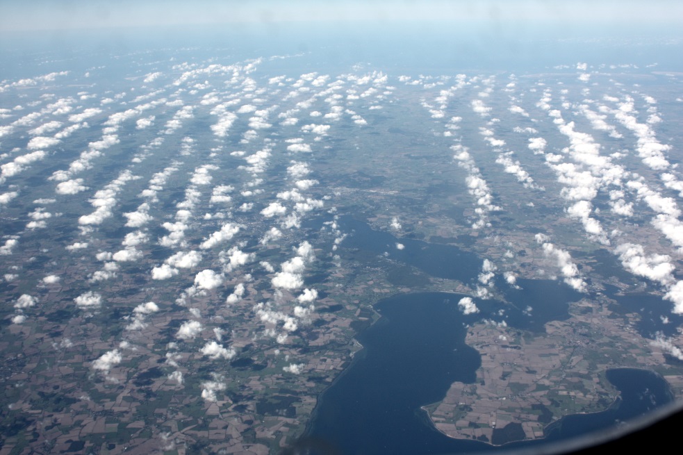 Clouds lined up in formation over Glucksburg