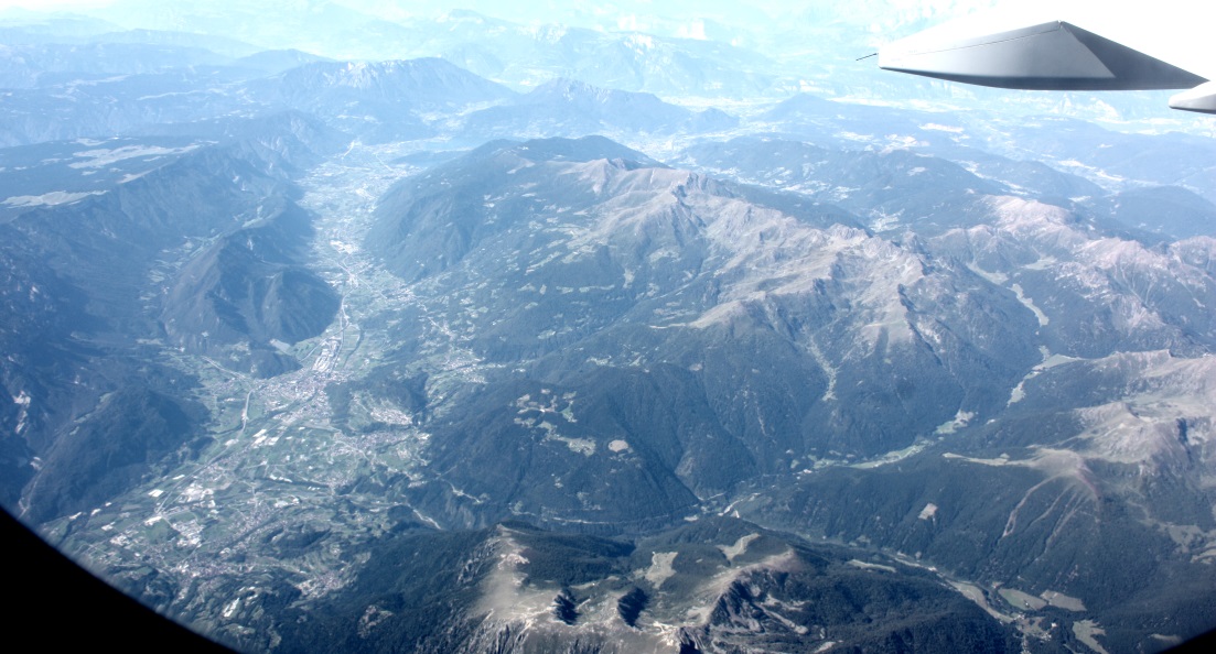 Brenta River valley with Lake Caldonazzo