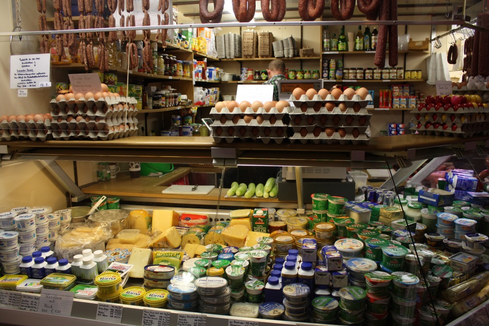 Cheese, eggs, and of course sausage