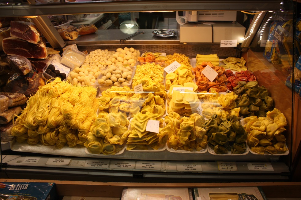 A variety of fresh pasta