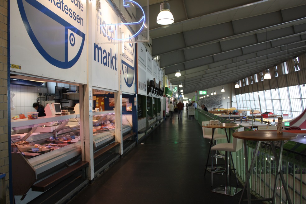 There is a fish market upstairs