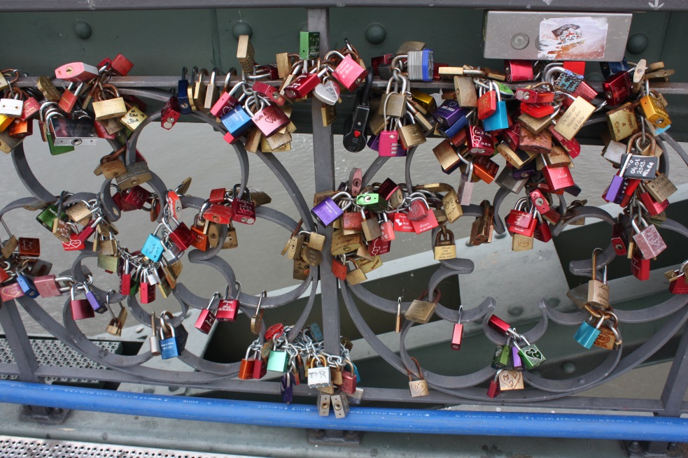 Engraved lock on the Eiserner bridge