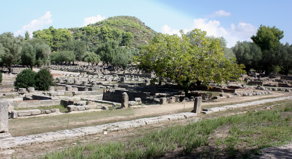 Looking across the South Baths toward Mt. Kronos