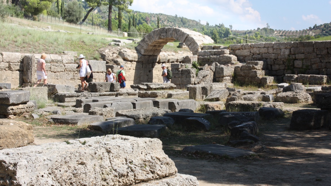 Looking toward the gate entrance to the stadium