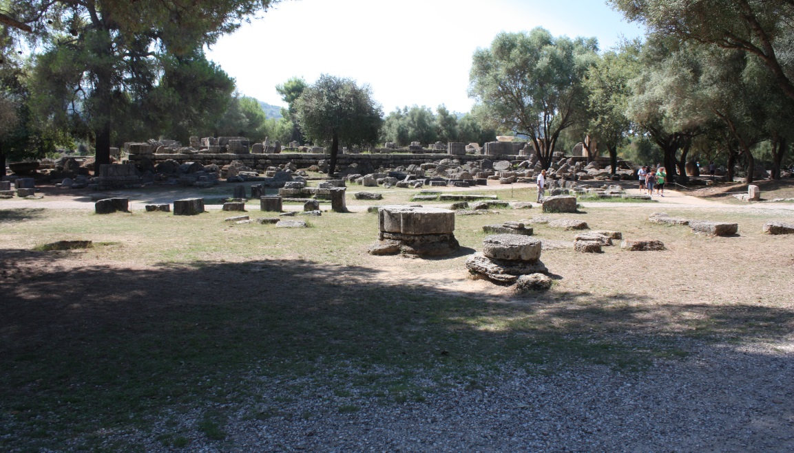 Looking back toward the Temple of Zeus to show it's full size