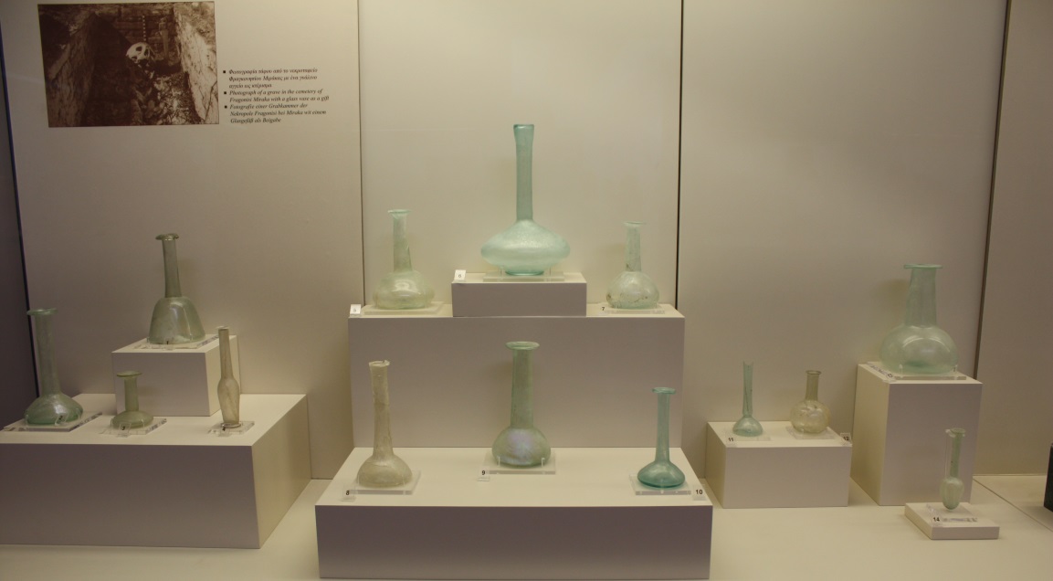 Blown glass from the Fragonisi Miraka cemetery