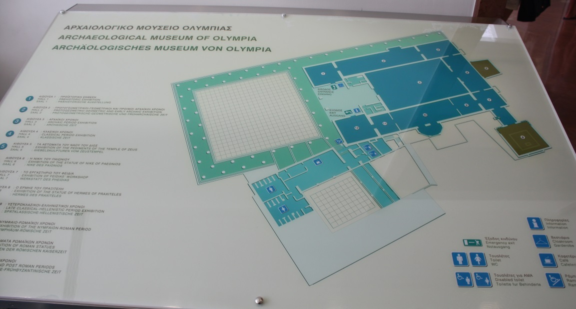 Map of the Olympia Archaeological Museum