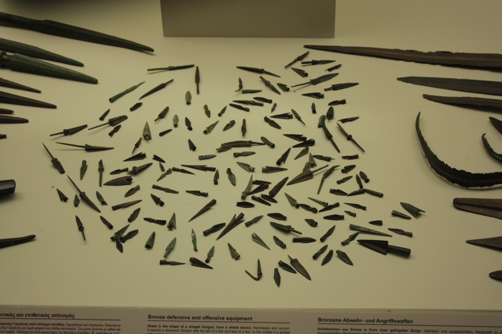 Bronze arrow heads and spear heads