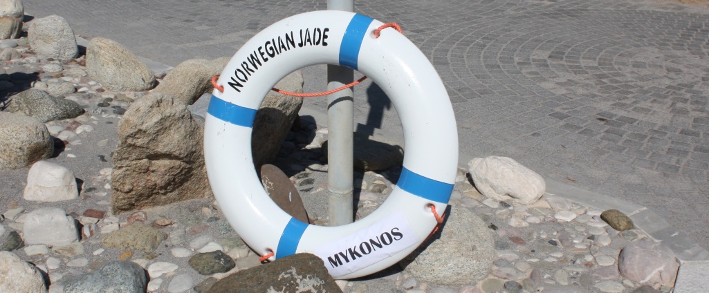 Norwegian Jade Mykonos life preserver