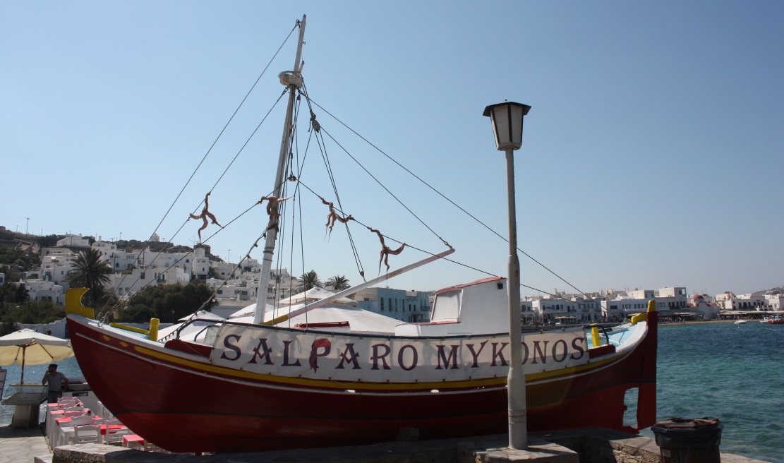 Tour boat at the end of the ferry dock