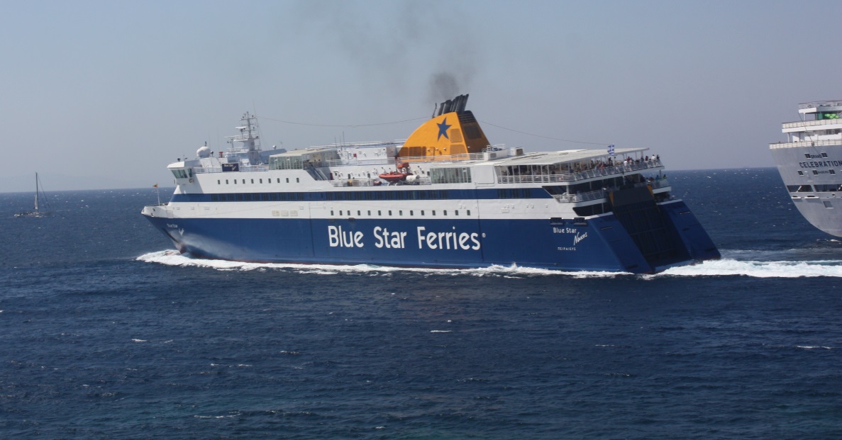 Blue Star Ferries serve seven Greek ports direct from Mykonos