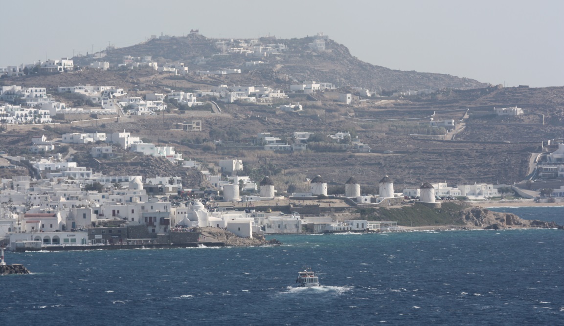 Note the five windmills on the West end of town