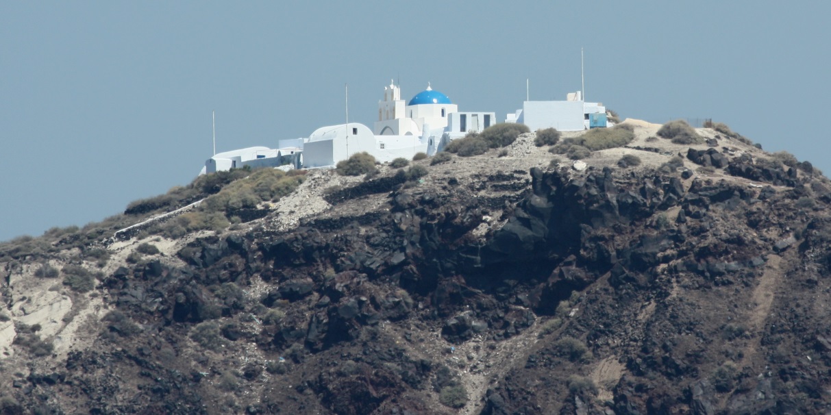 Buildings at the top of the hill at the Southern end of Therasia Island