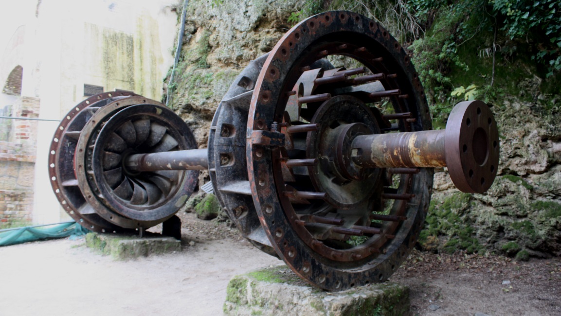 Parts from the old hydroelectric plant