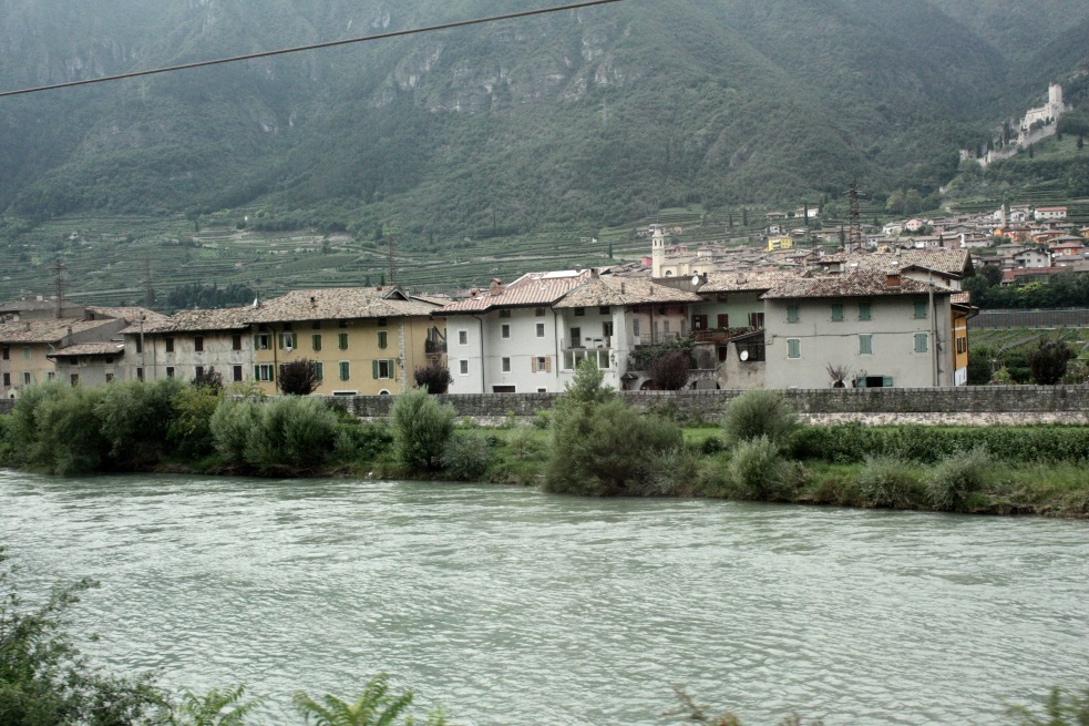 Adige River and the town of Sabbionara