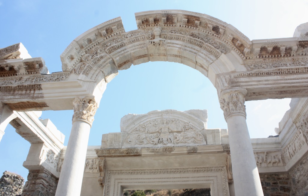 The Temple of Hadrian, partially restored