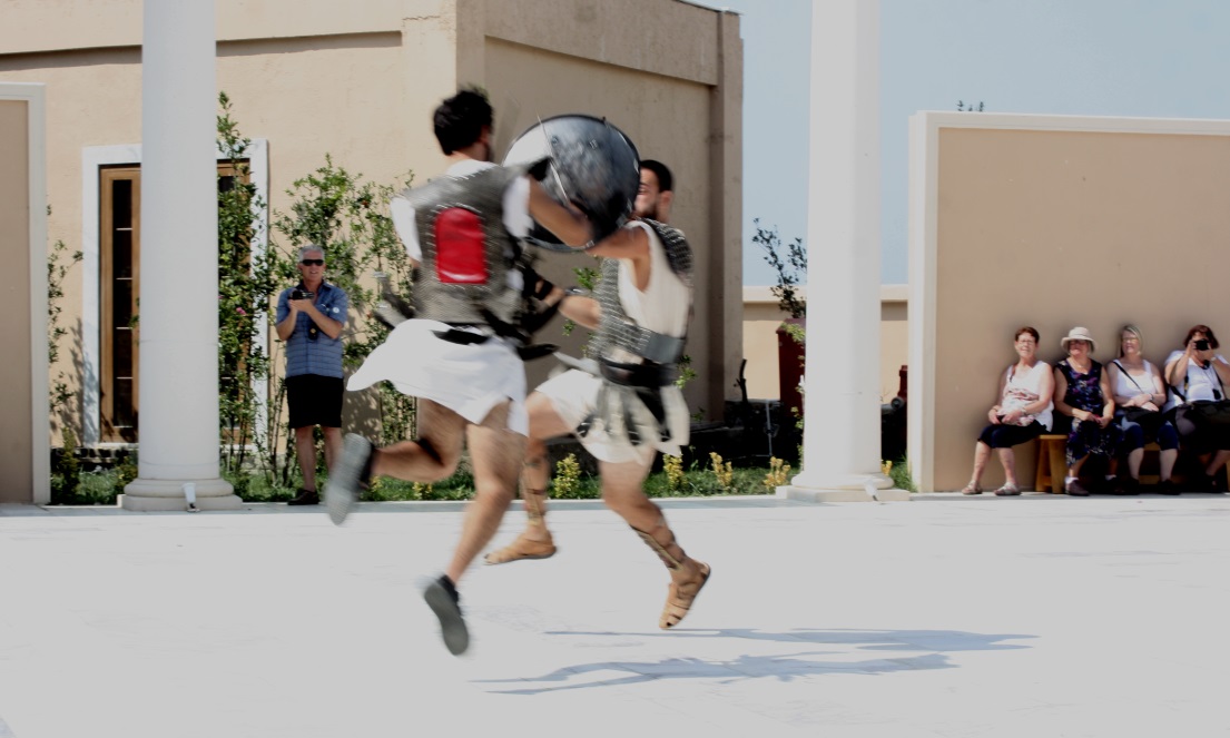 Fight scene in the gladiator show