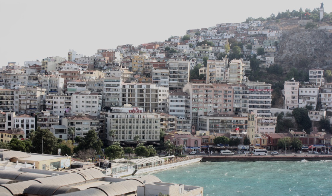 Looking South from the Kusadasi port to the Camiatik Mh part of town