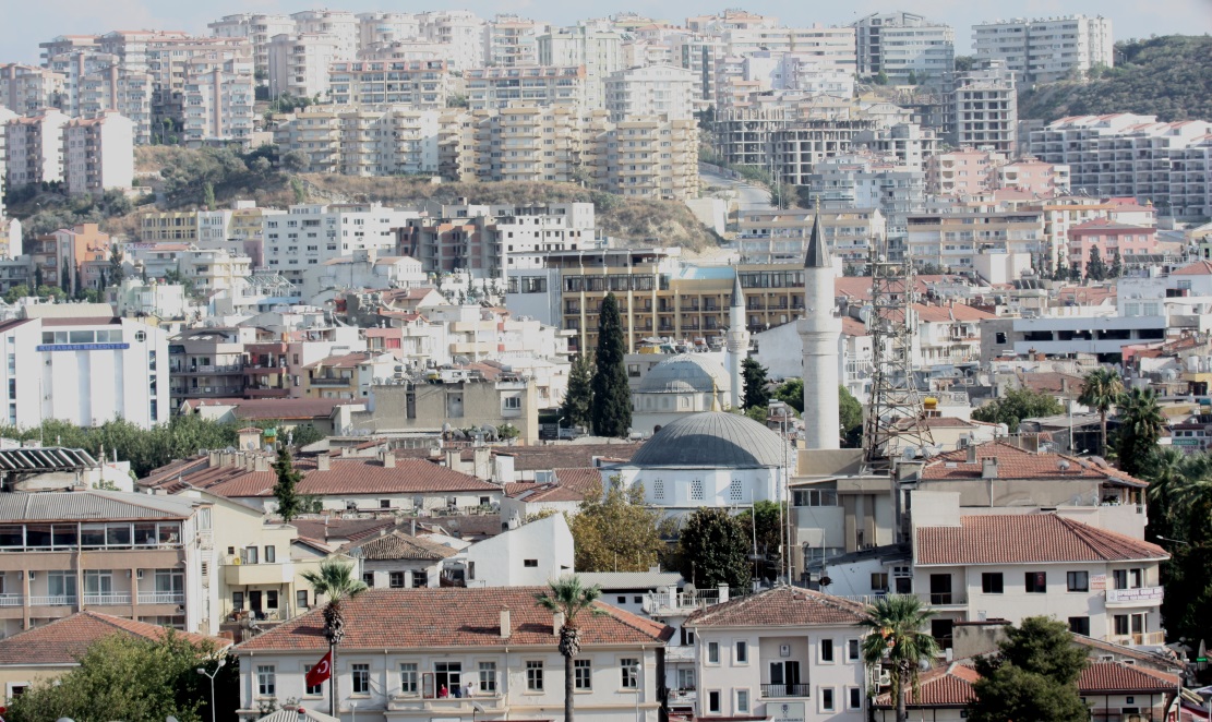 Looking Southeast from the Kusadasi port toward the Kaleii Cami mosque
