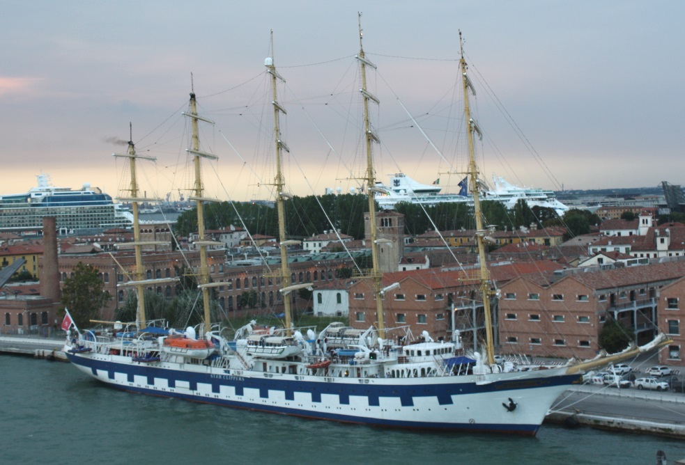 Star Clipper ship parked at San Basillo