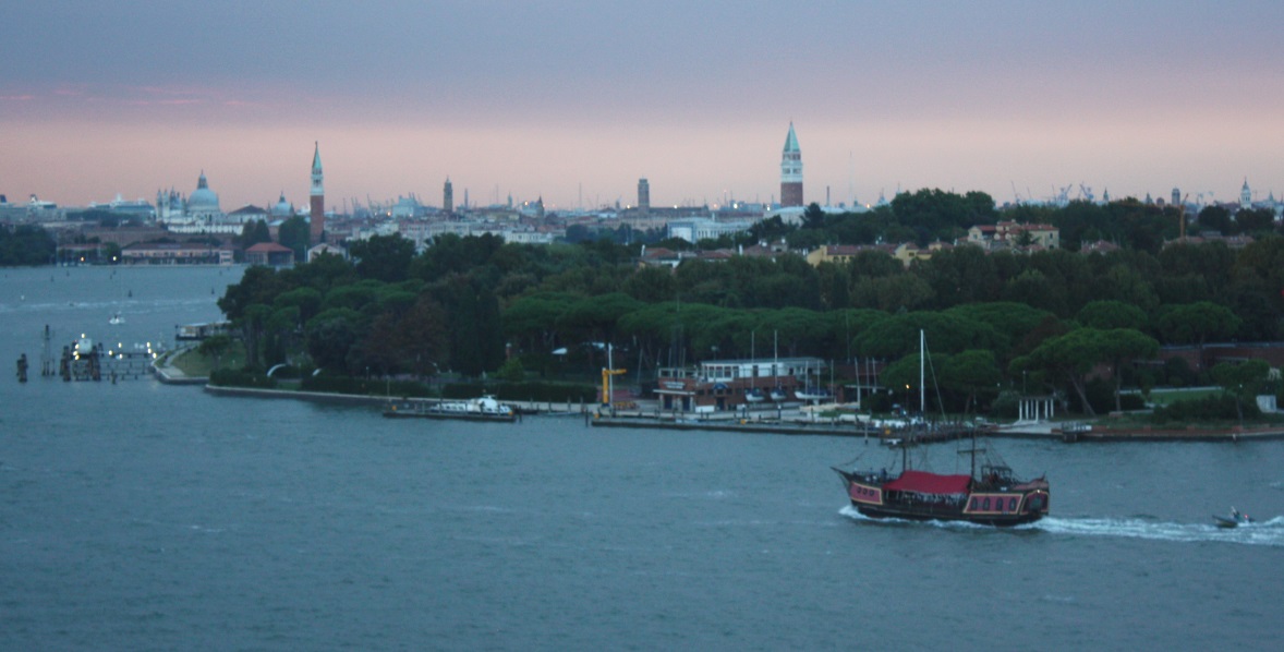 Interesting boat passing near the Parco delle Rimembranze