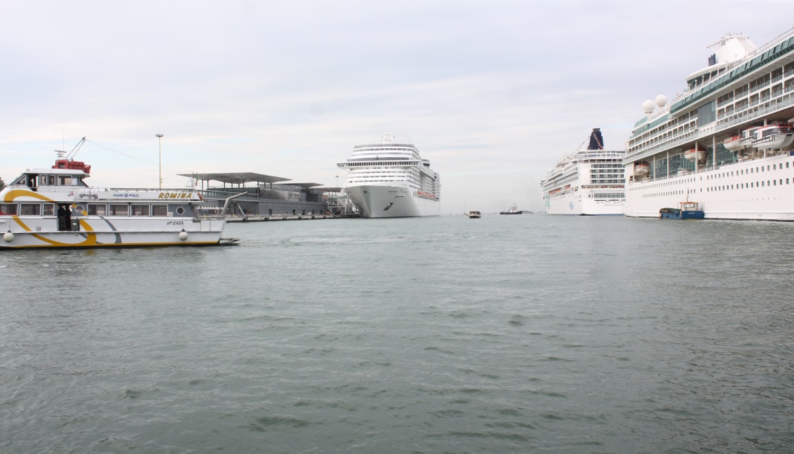 Pulling out of the Port area on the water taxi