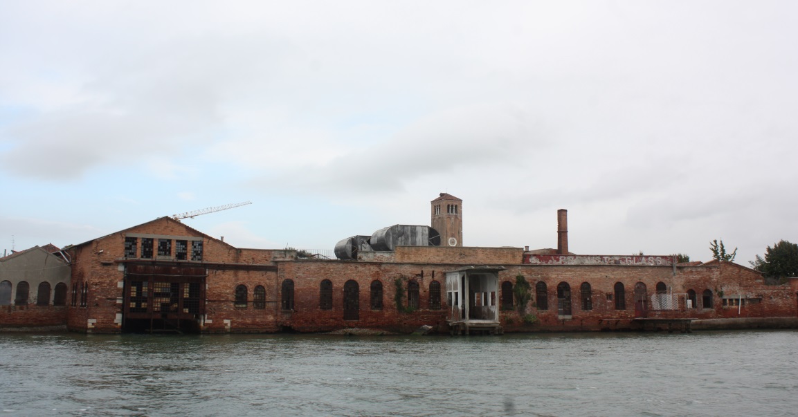 Old, seemingly abandoned glass factory in Murano