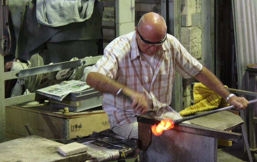 Starting to form a glass horse