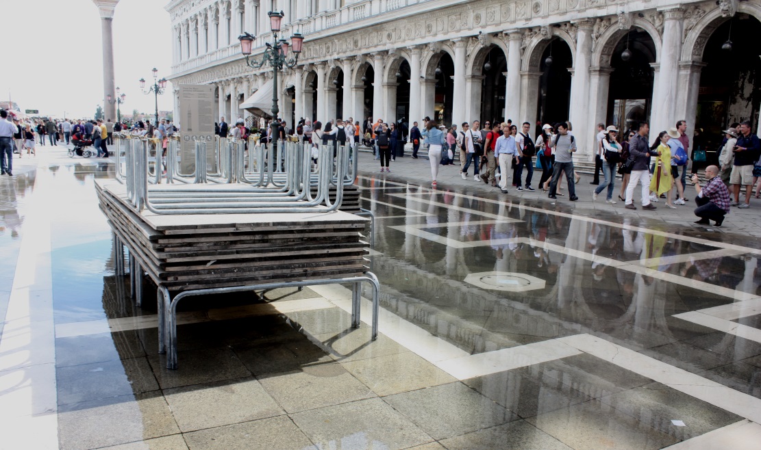 The raised platforms that are used in times of flooding