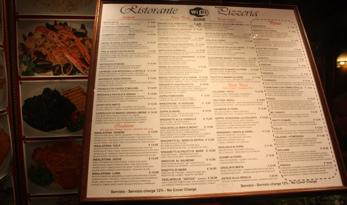 Restaurants put their menus on display