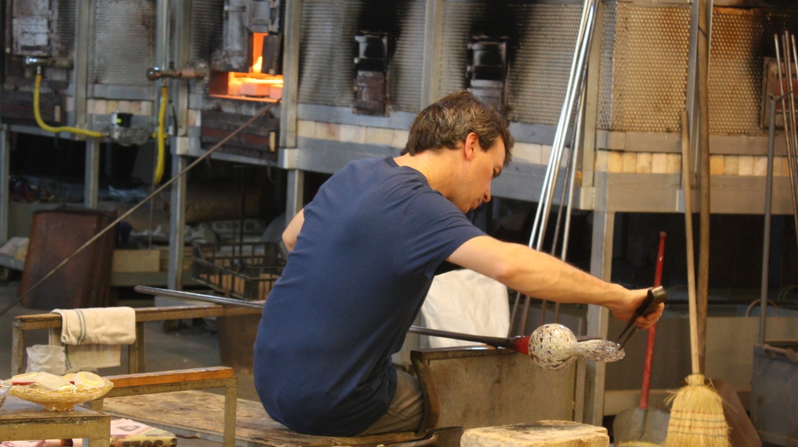 Working on a glass creation