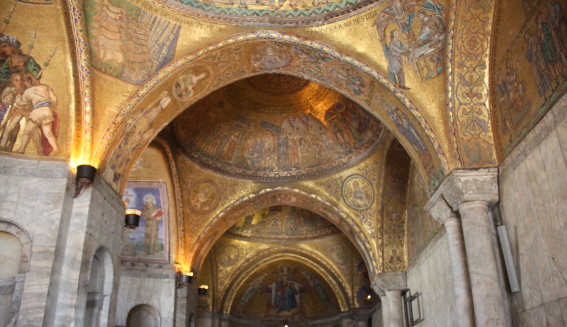 Golden mosaics are everywhere in Saint Mark's basilica