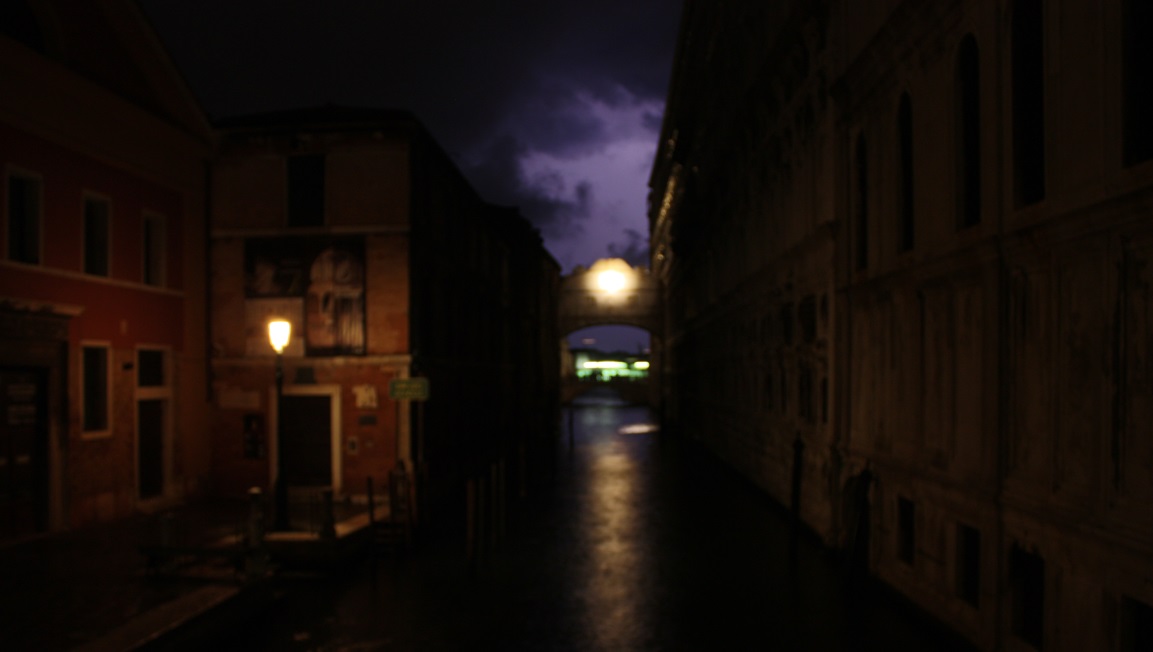 Lightning behind the bridge of sighs