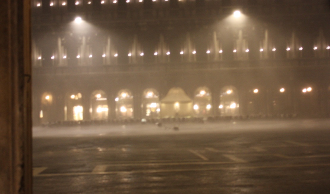 The hail storm resumed when we reached St Mark's Square