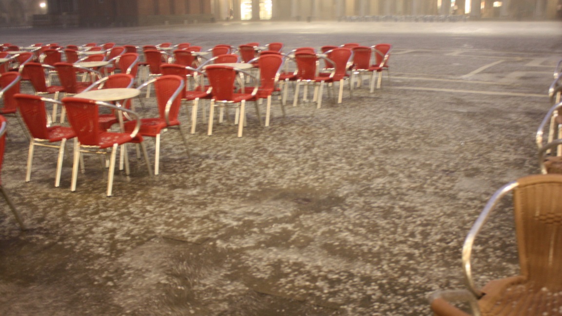 The ground turned white with the hail