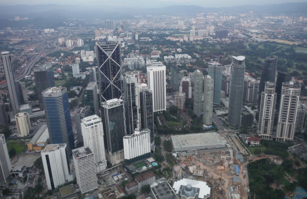 Looking straight East from the observation deck
