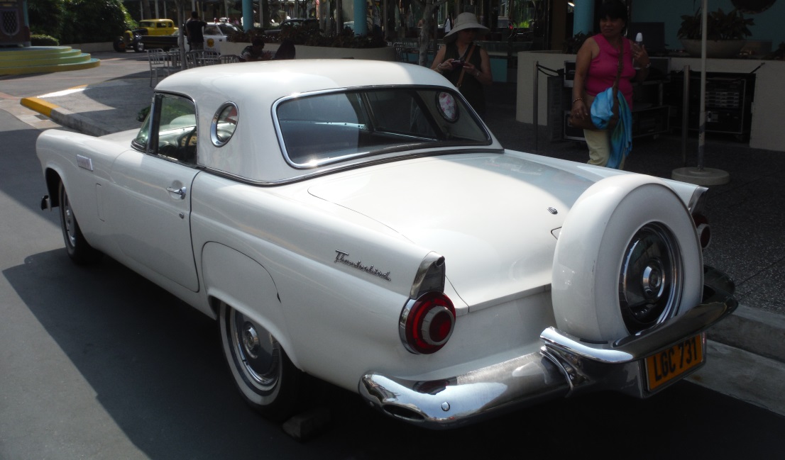 This old Thunderbird is parked outside Mel's Diner