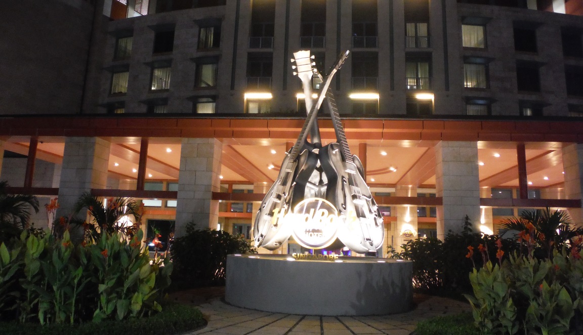 The front entrance to the Hard Rock Hotel