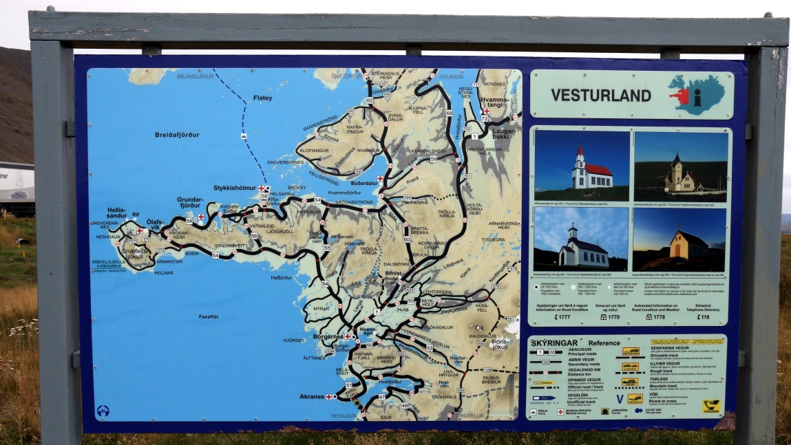 Map at a pullout in Kirkjubol