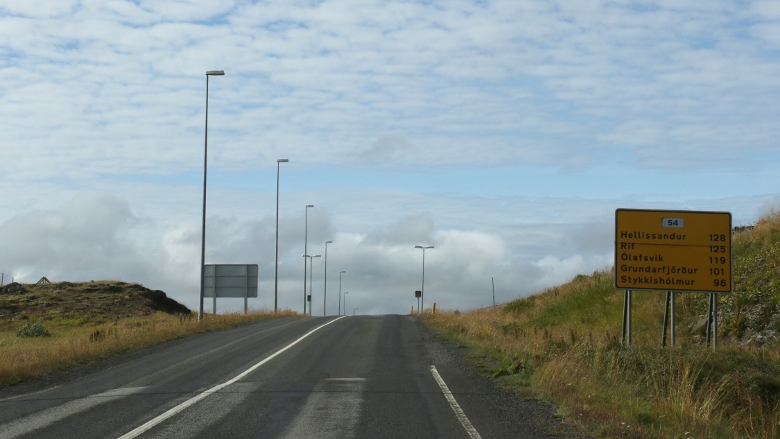 Turning off the Ring Road on to Route 54