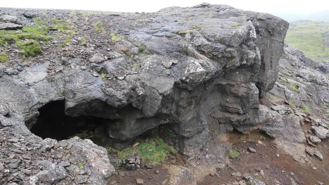 There is a small cave a few miles up Route 570