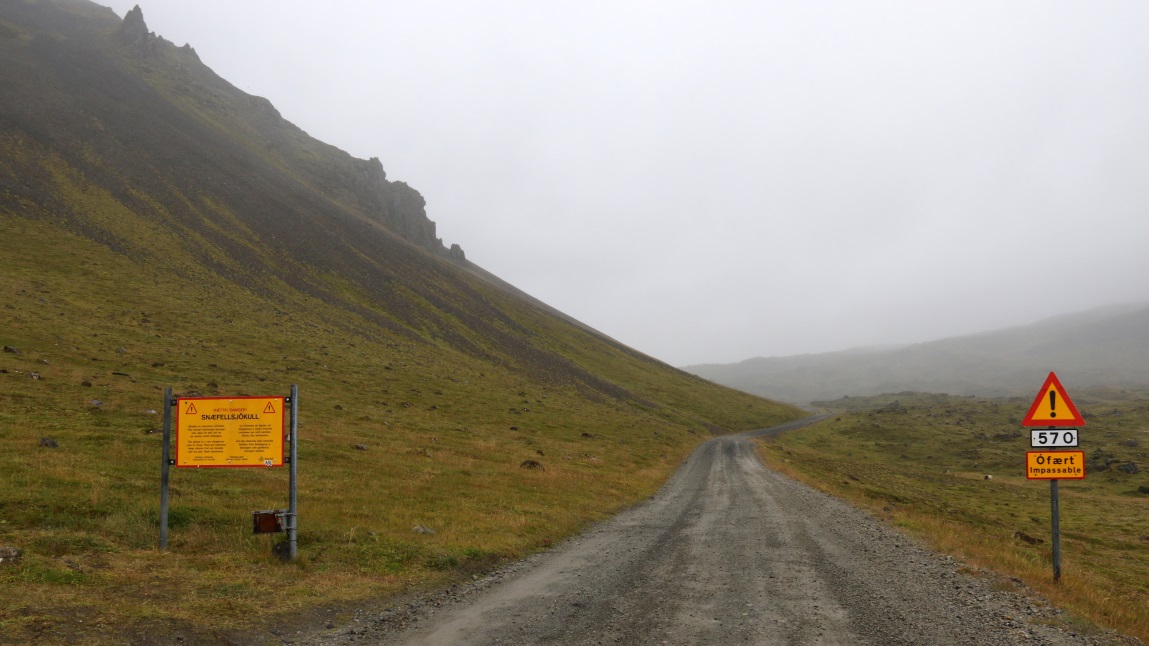 Route 570 leads toward the Snfellsjkull Volcano