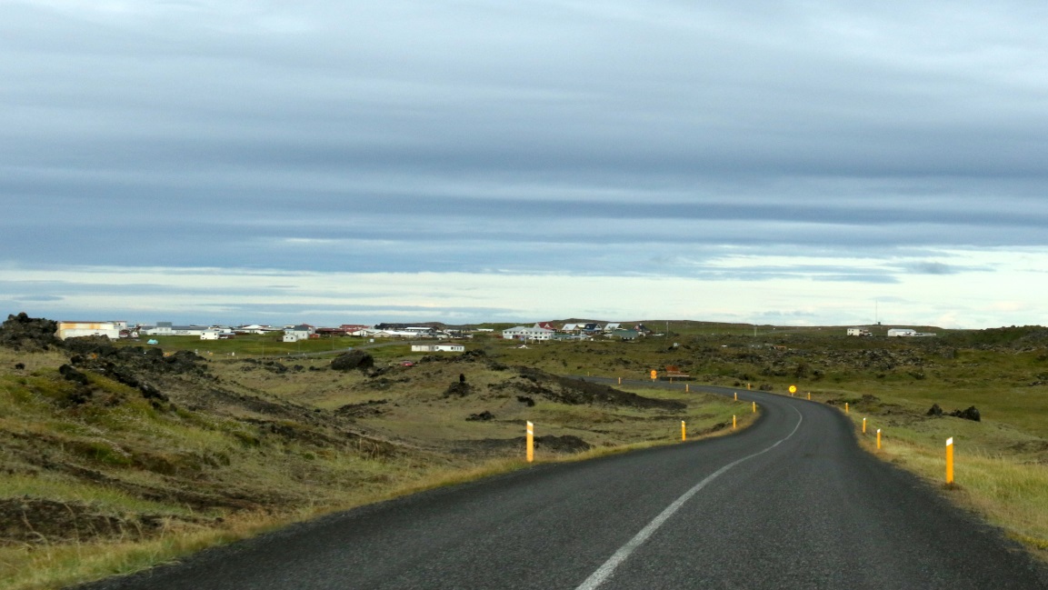 The town of Hellissandur lies ahead