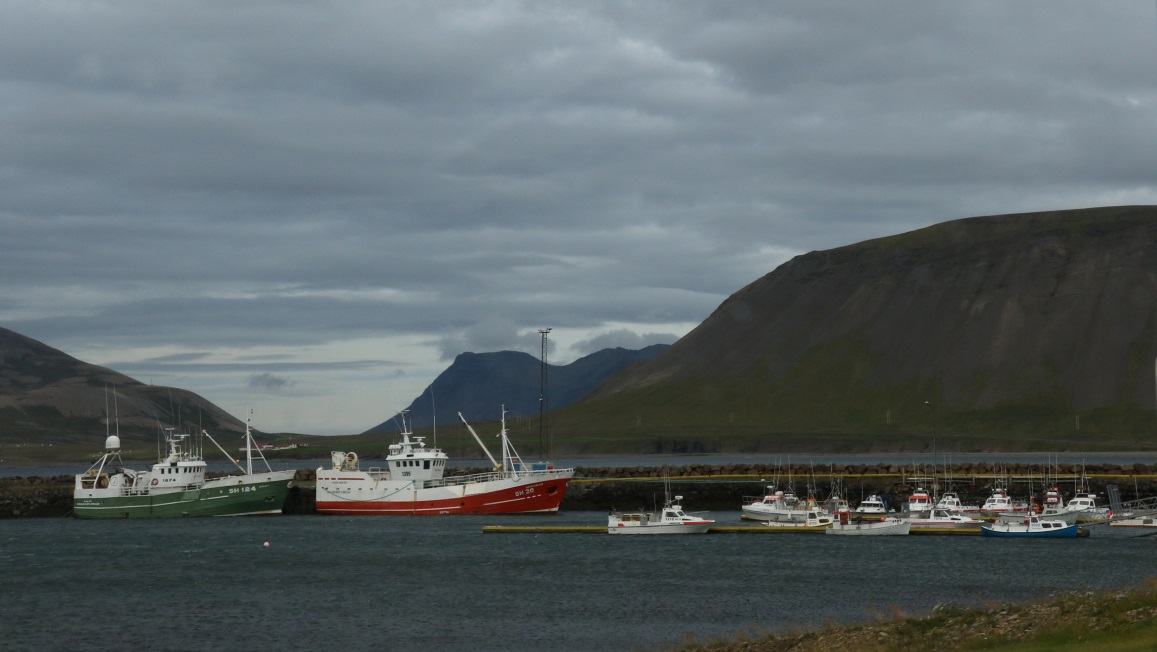 The marina is on the Eastern side of town