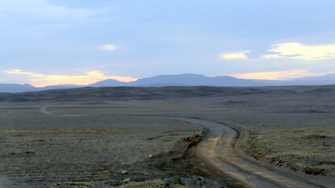 Sunset over the lava plain