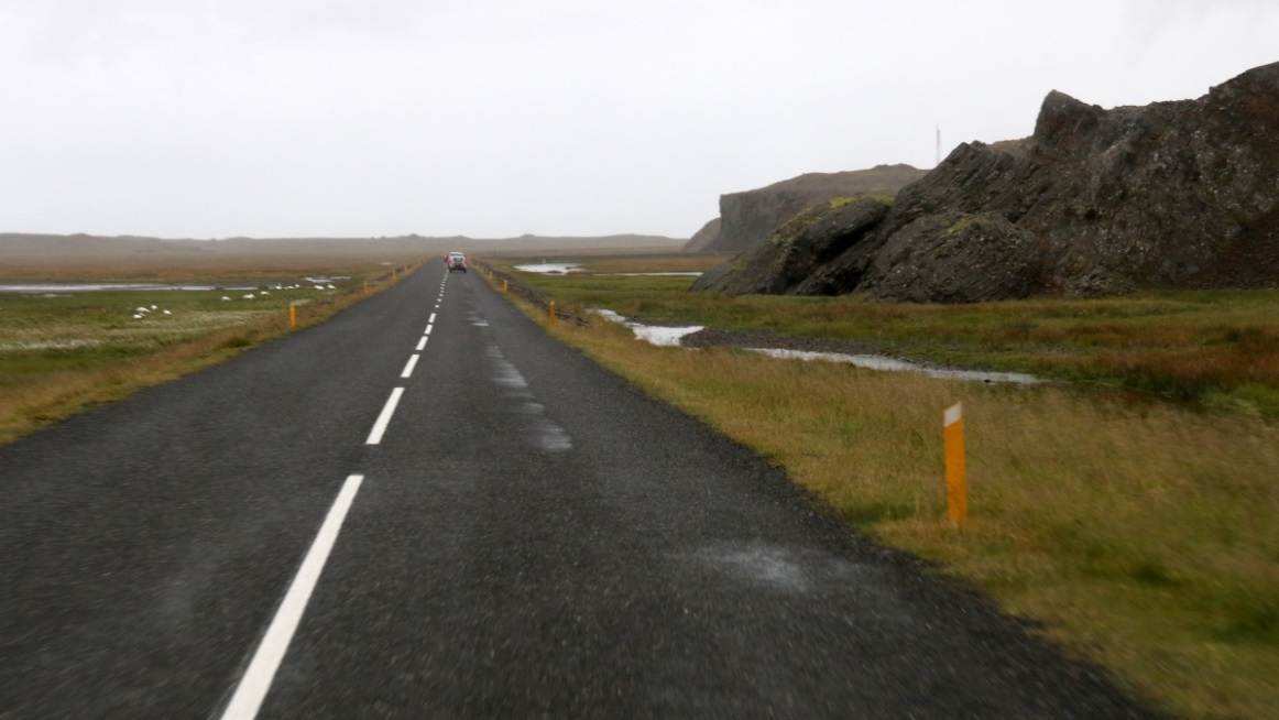 Road goes inland