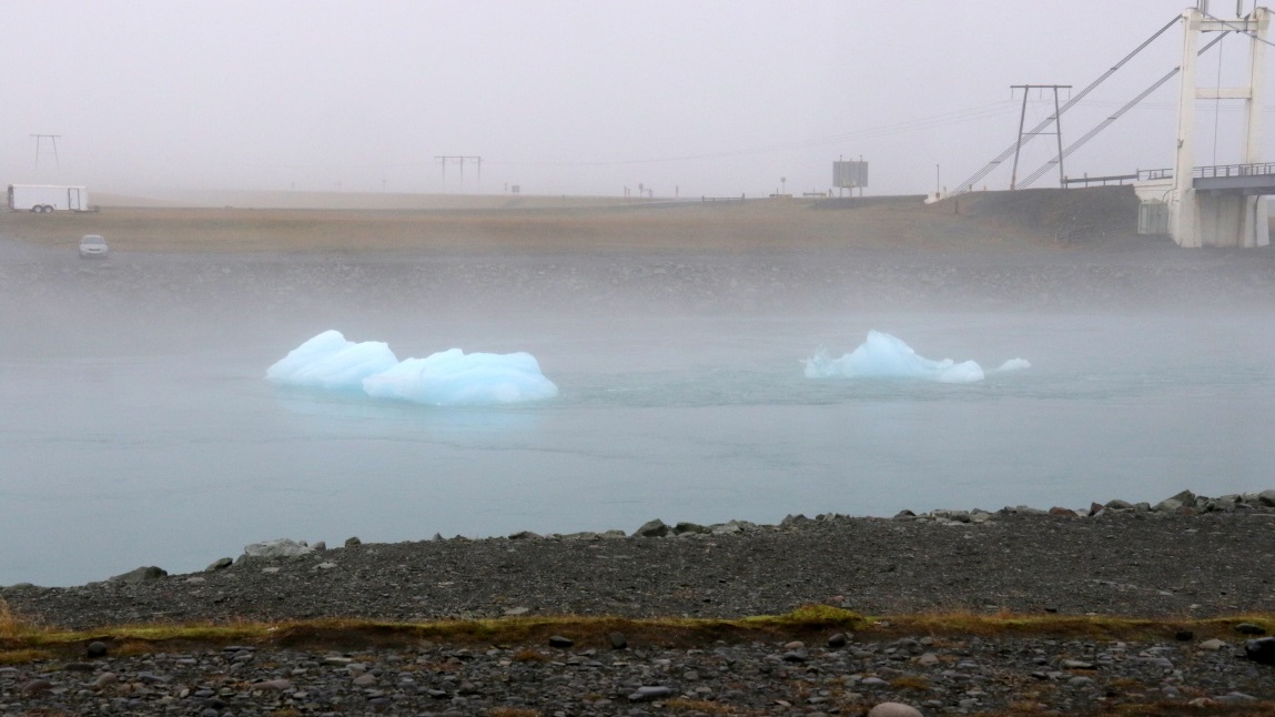 Icebergs flowing out