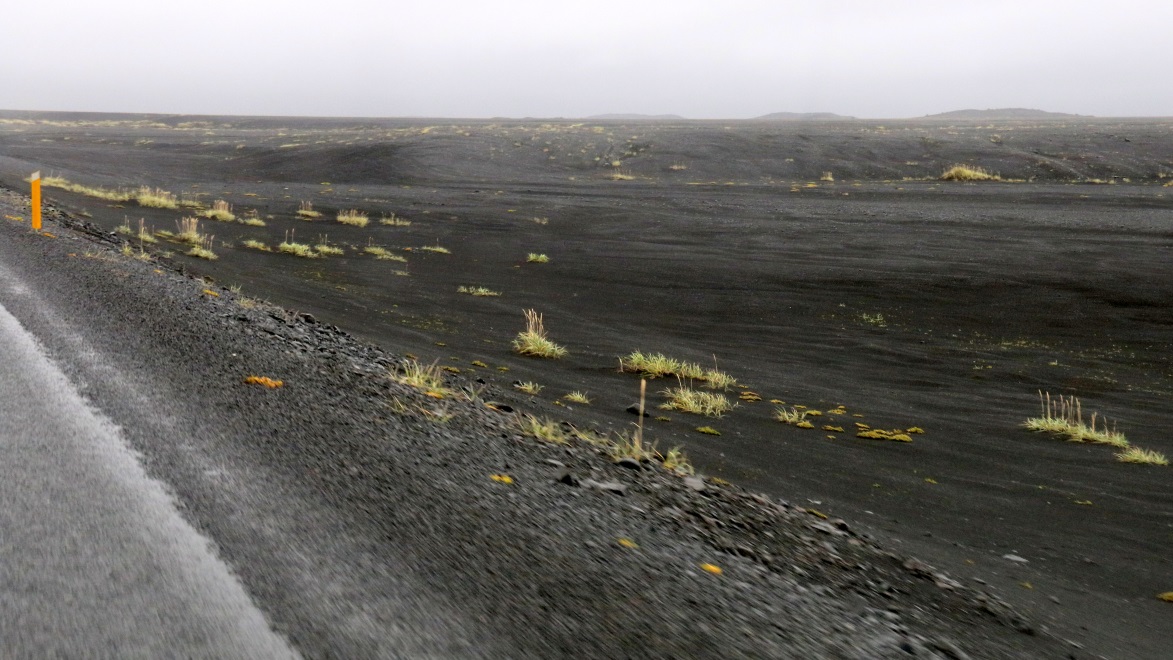 Lava sand river delta
